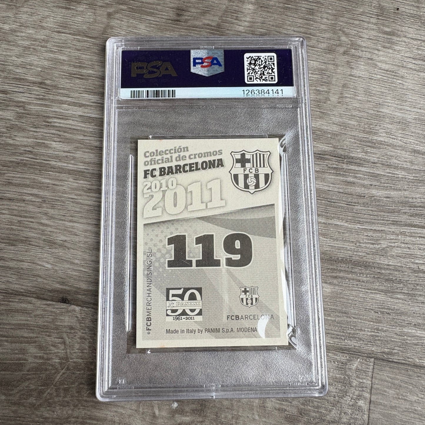 2010-11 Panini FC Barcelona Lionel Messi Autografo PSA 6