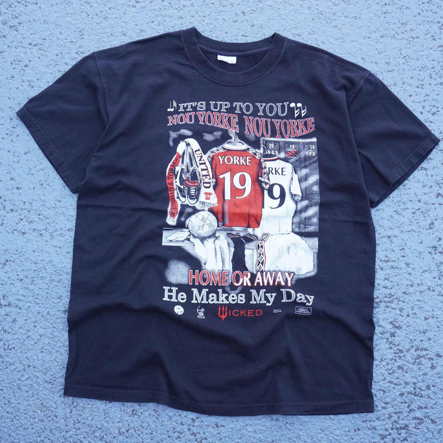 90s Dwight Yorke Man U Player Tee XL