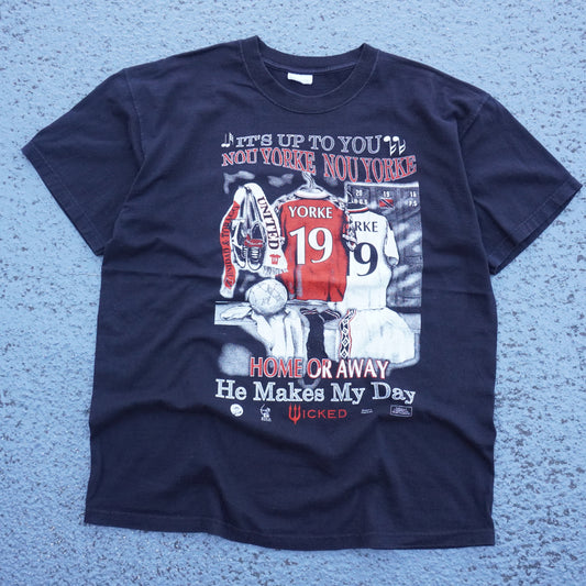 90s Dwight Yorke Man U Player Tee XL