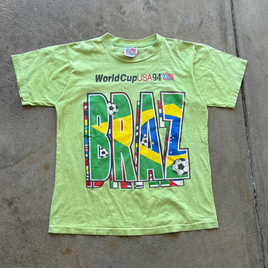 1994 World Cup Brazil Spellout Wraparound Tee L