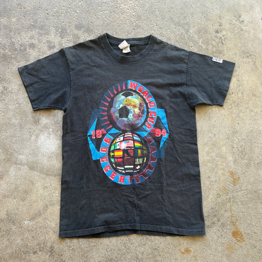 1994 World Cup Globe Black Tee L