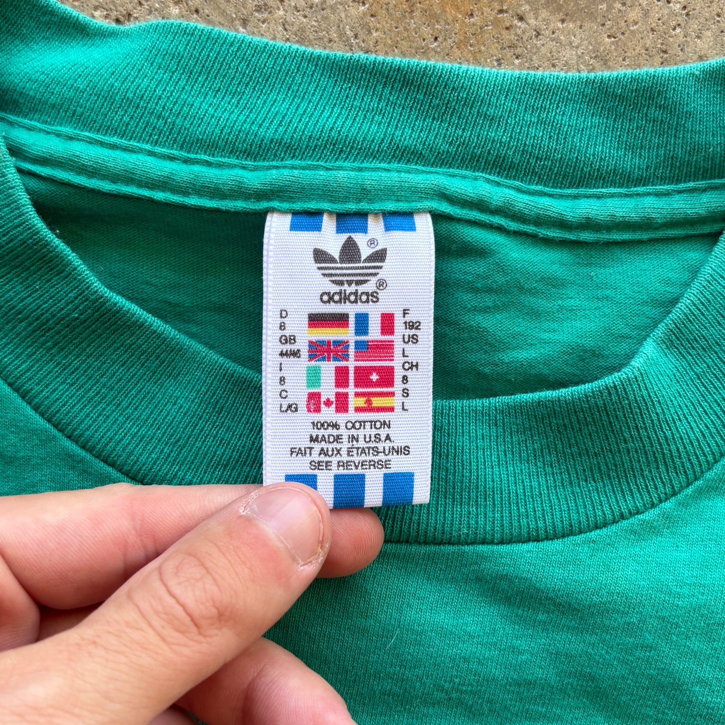 90s Adidas Teal World Cup Tee L
