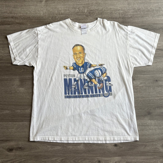 2000s Colts Peyton Manning Caricature Tee XL
