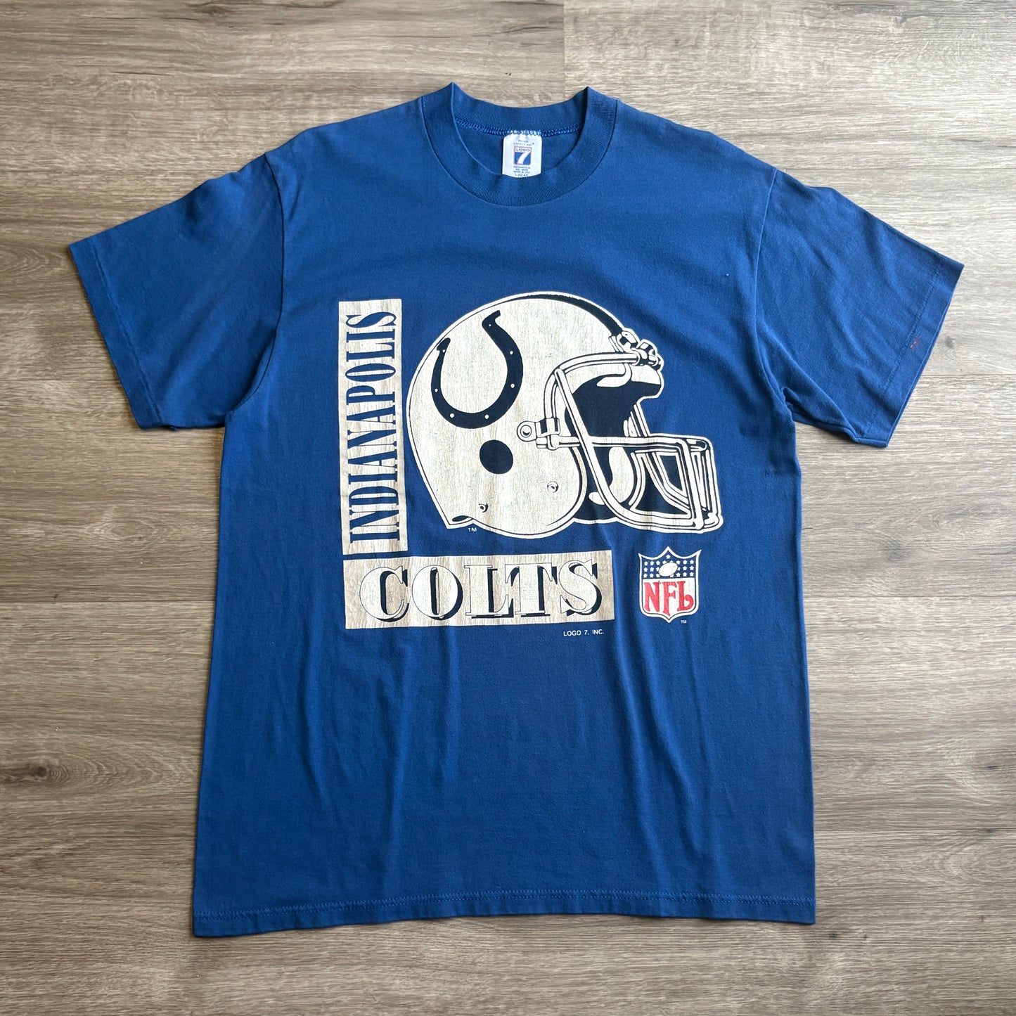 90s Indianapolis Colts Big Helmet Graphic Logo 7 L
