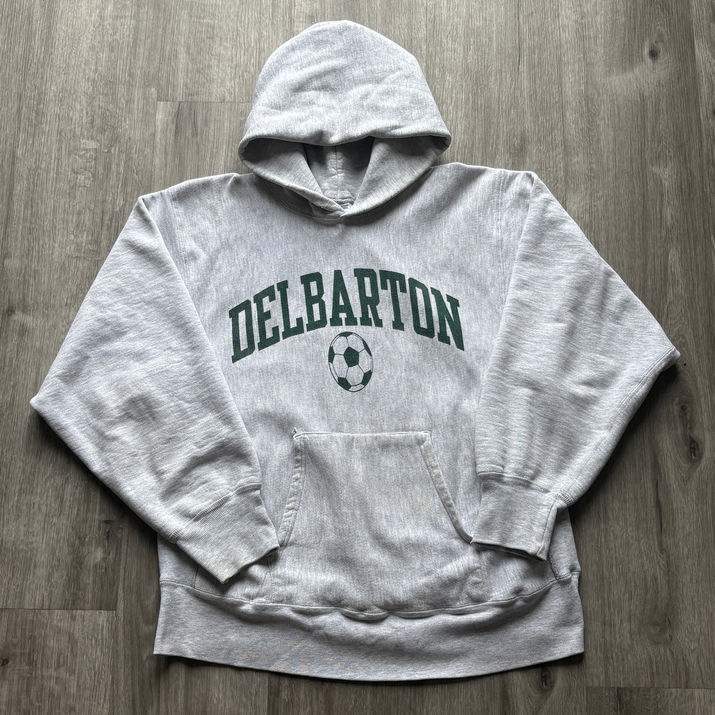 80s Delbarton Soccer Champion Reverse Weave Warmup Hoodie Large