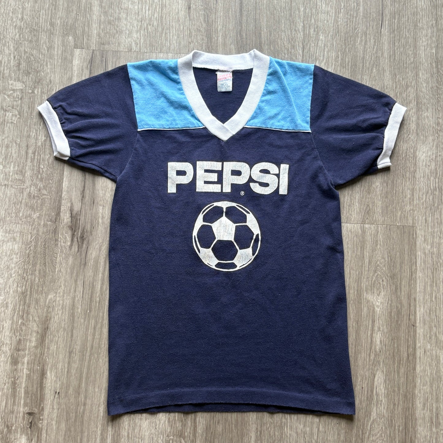 80s Youth Soccer Jersey Tee Pepsi Sponsor YL
