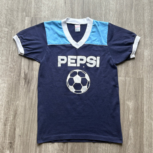 80s Youth Soccer Jersey Tee Pepsi Sponsor YL