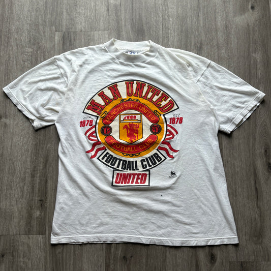 90s Manchester United EPL Big Logo Graphic Tee XL