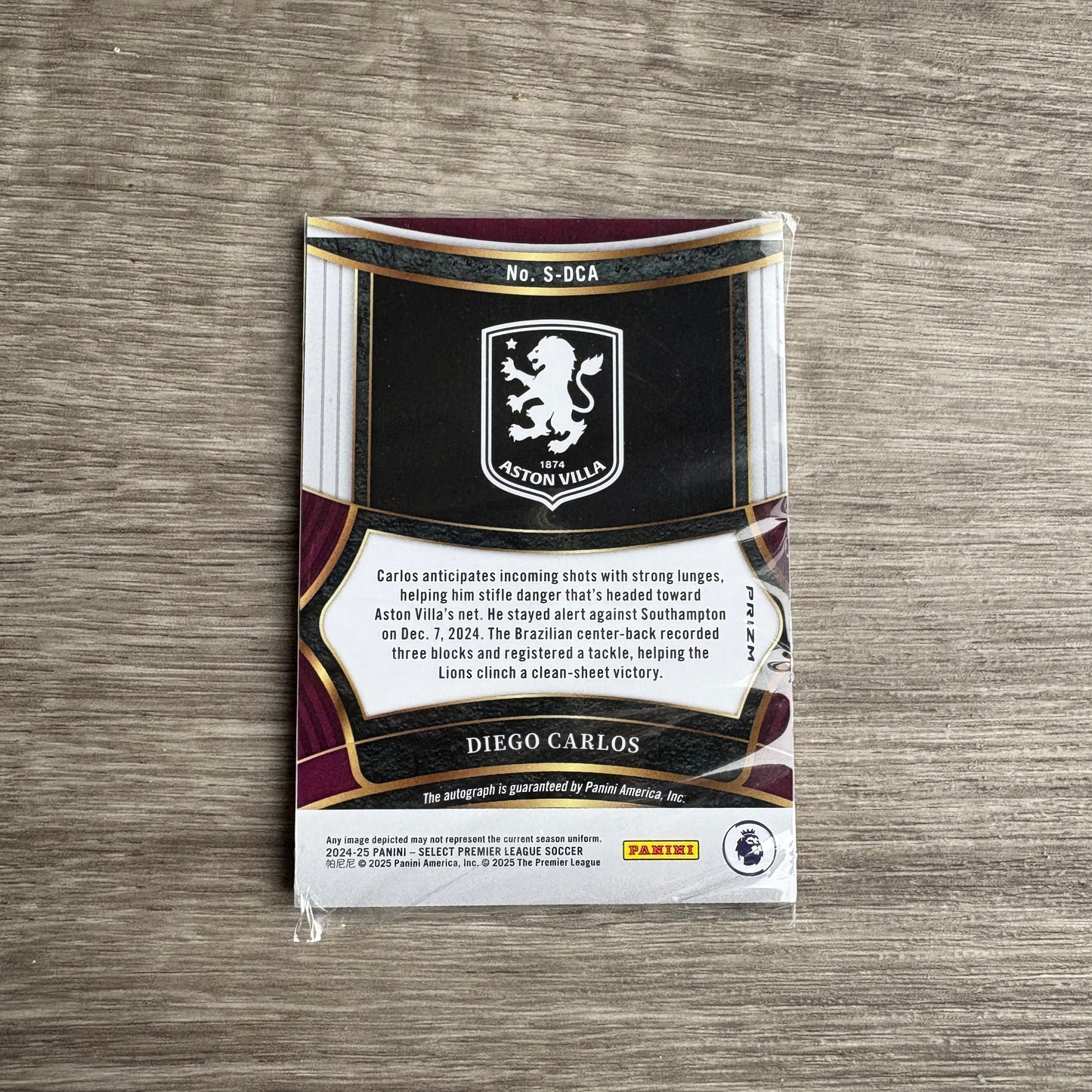 2025-26 Select Premier League Signature Diego Carlos Auto Base
