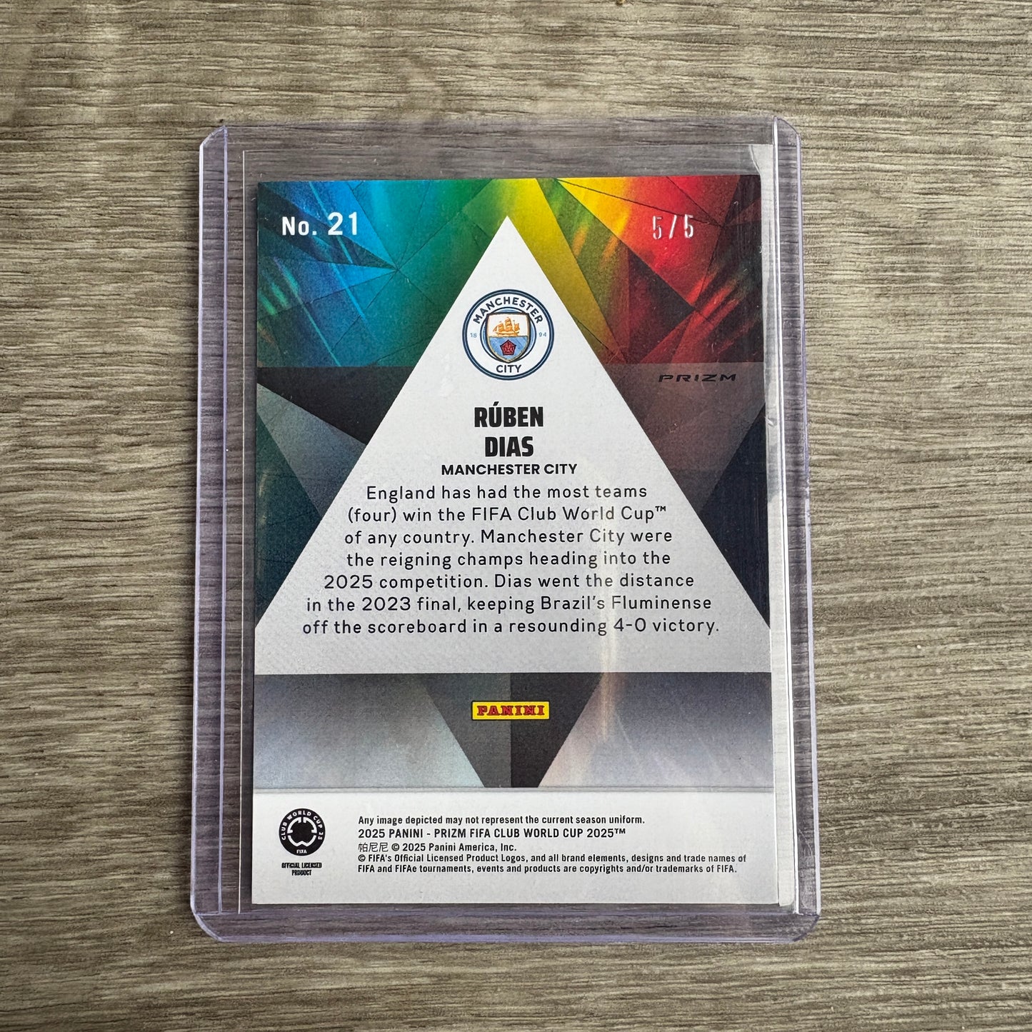 2025 Panini Prizm Fifa WC Prizmatic Ruben Dias Green 5/5