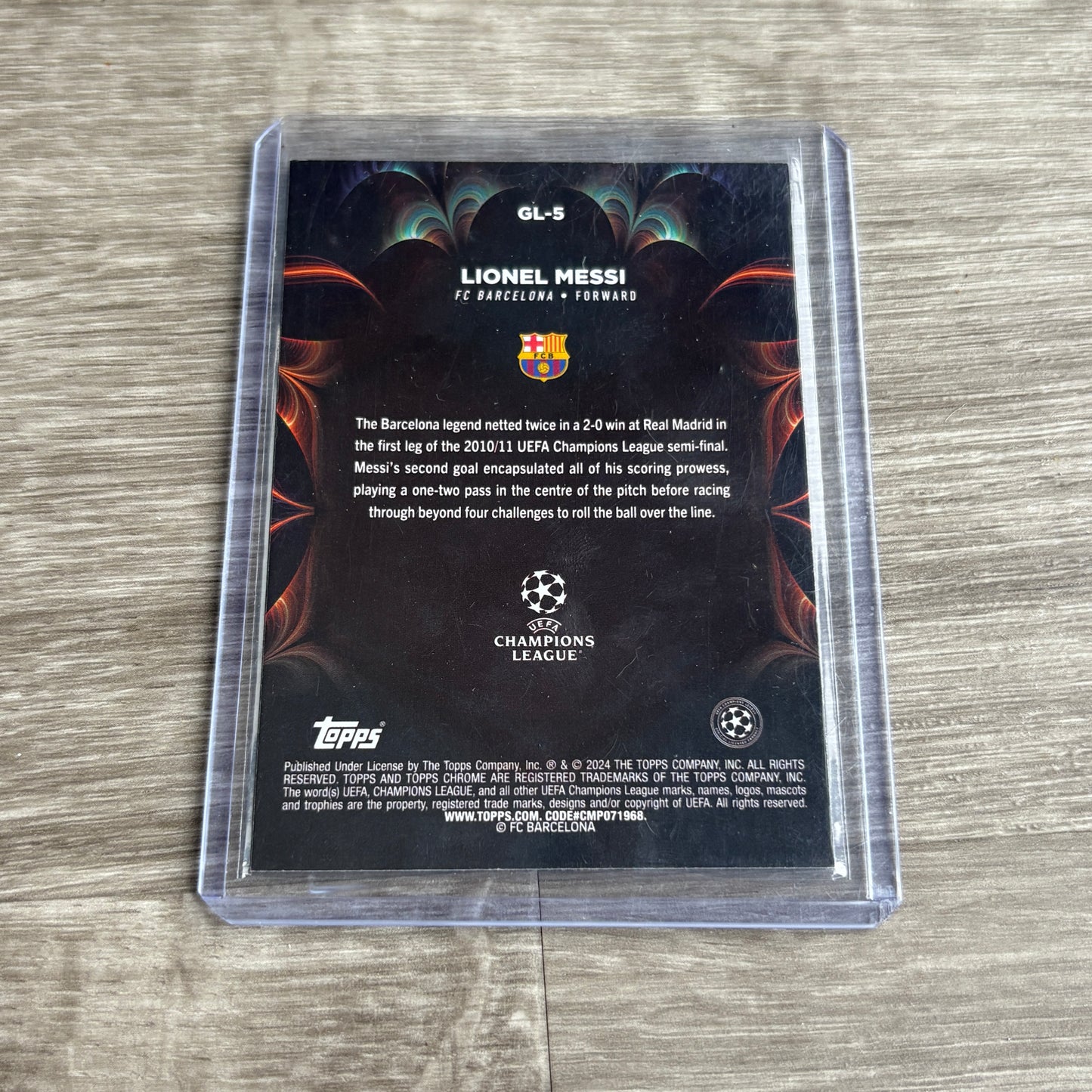 2024 Topps Chrome UCL Golazo Lionel Messi