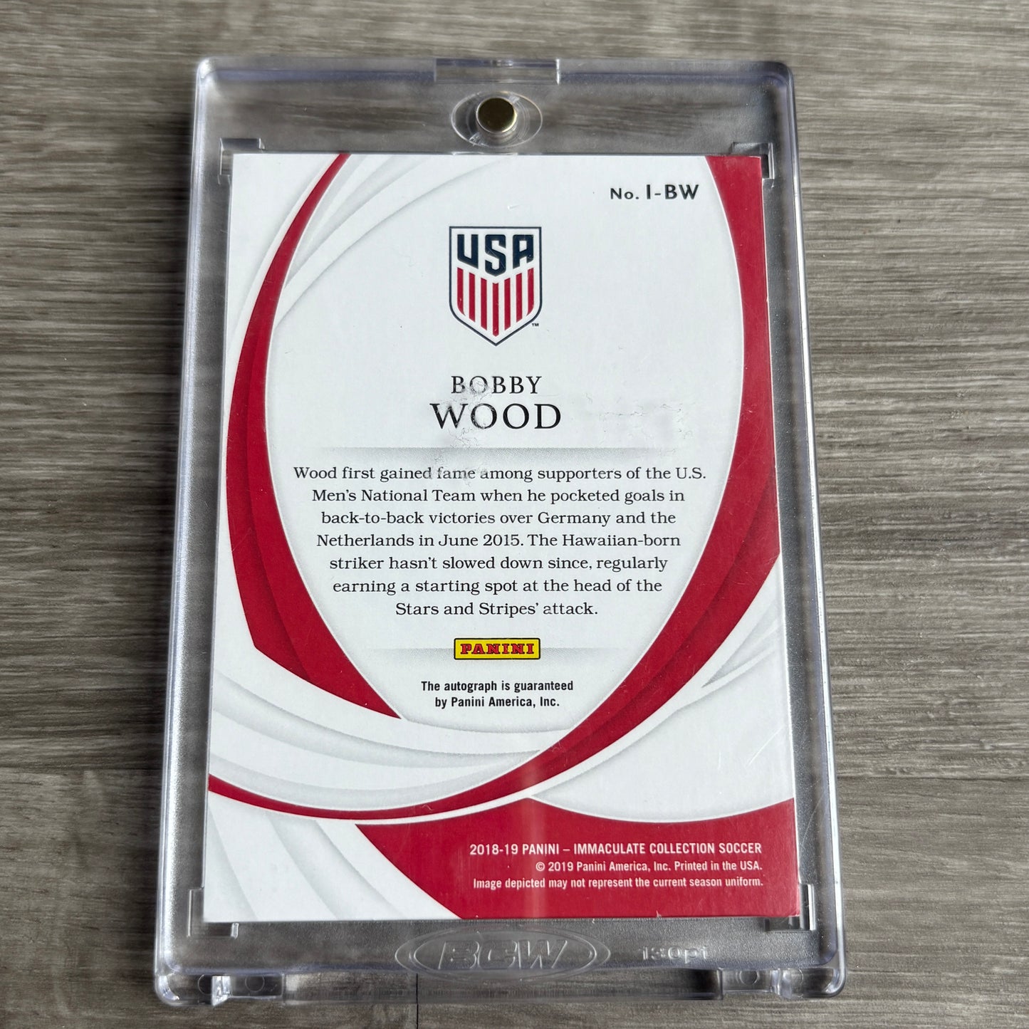 2018-19 Panini Immaculate Ink Bobby Wood USA Auto 76/99