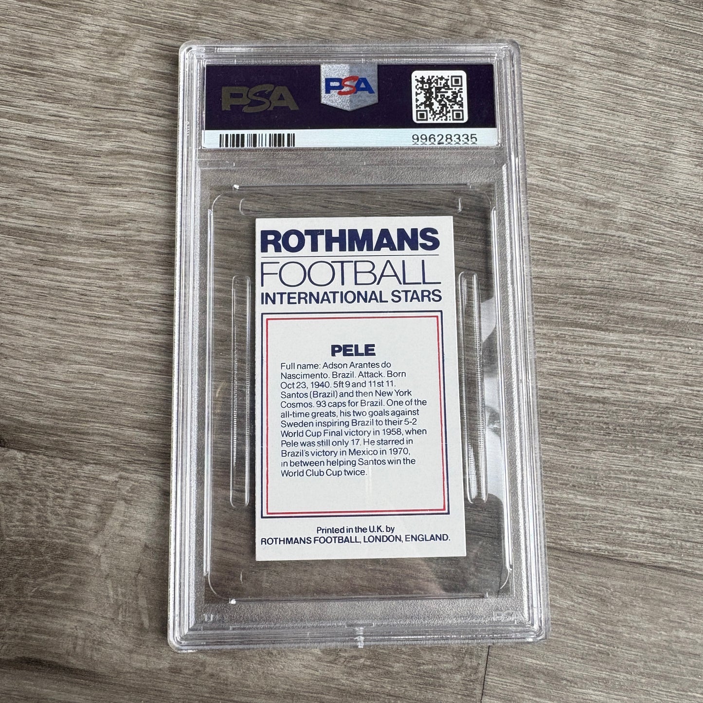 1984 Rothmans Football International Stars Pele PSA 8