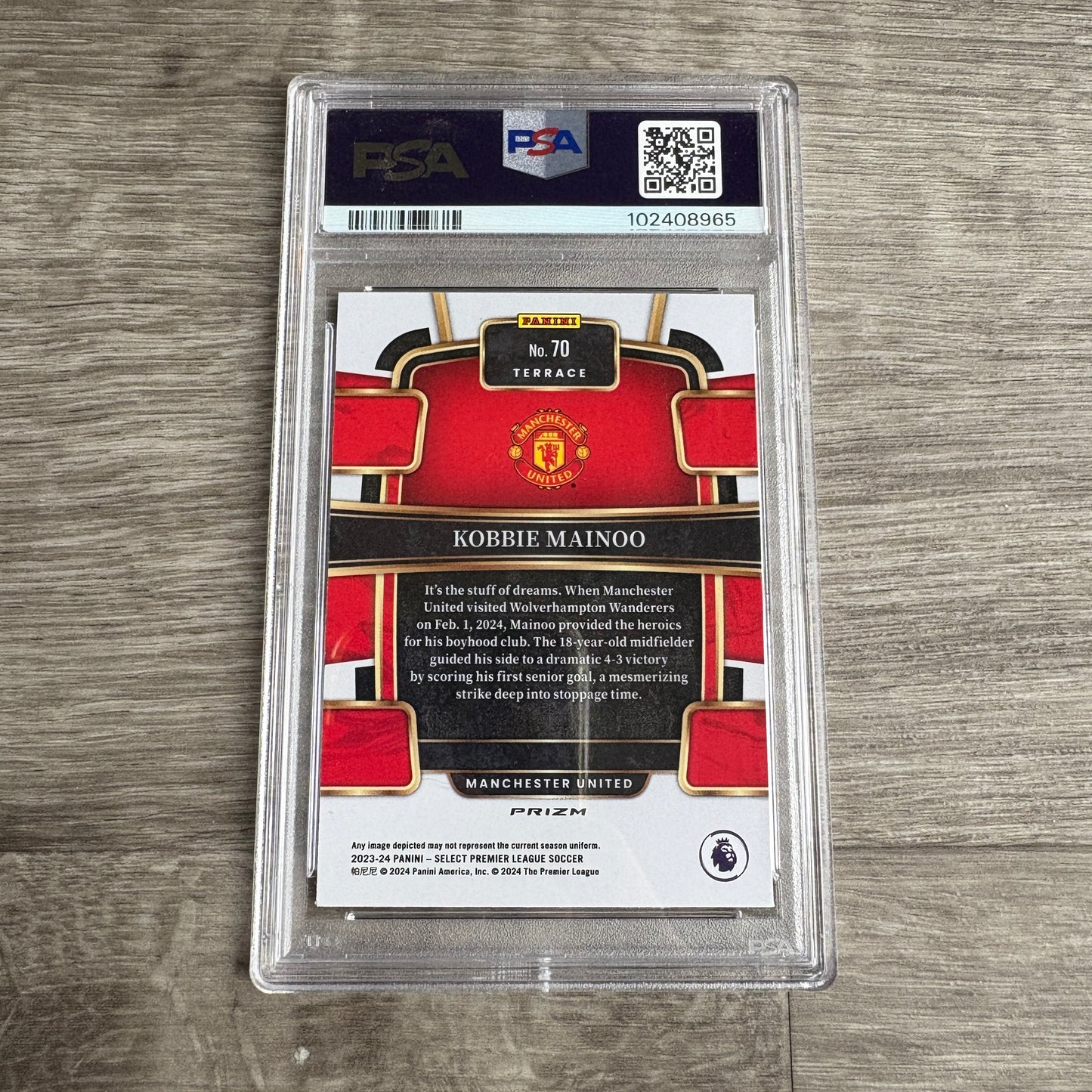 2023-24 Select Premier League Kobbie Mainoo Multi-Color PSA 10