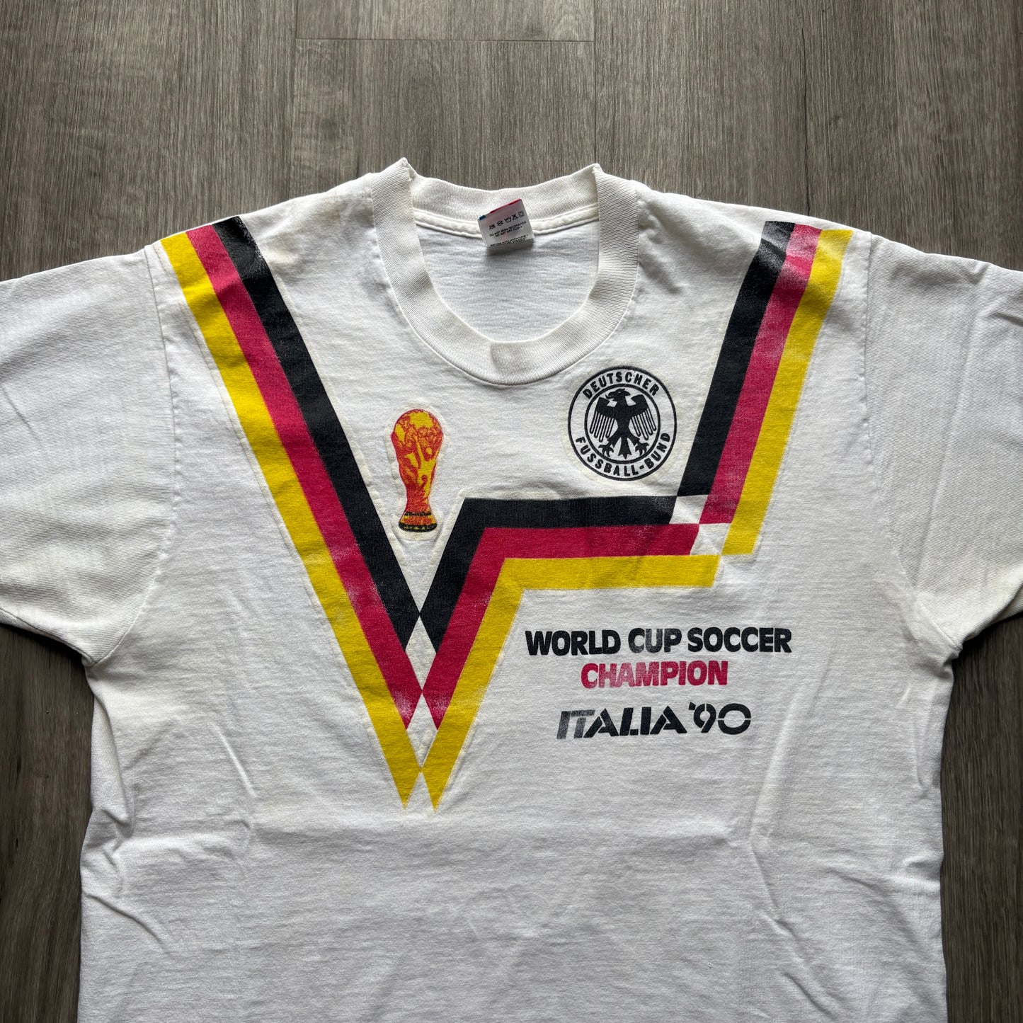 1990 World Cup Germany Champions Full Roster Tee L